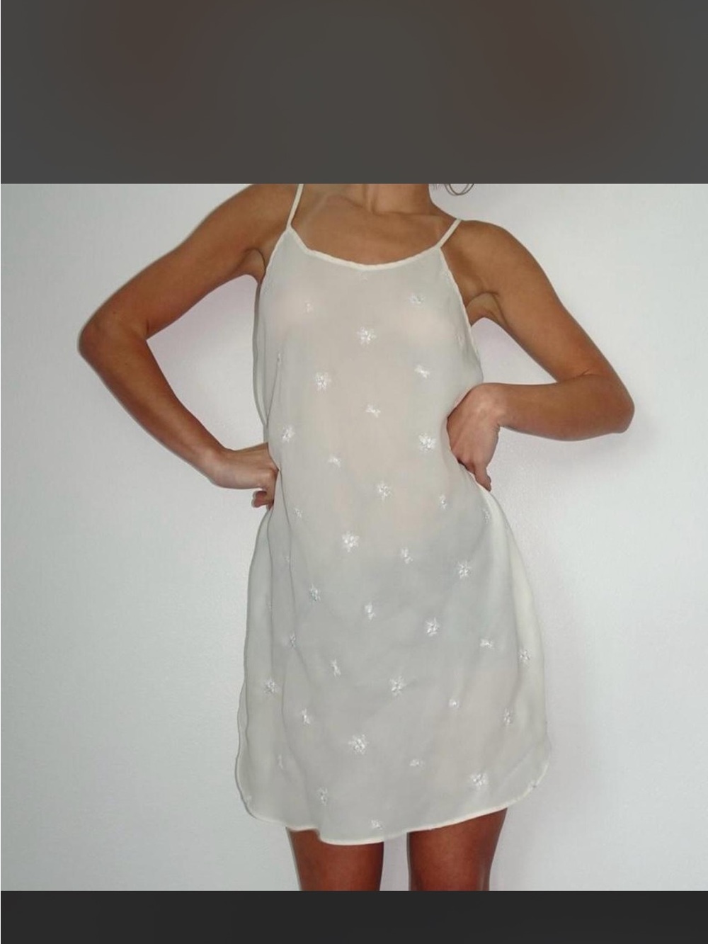 Vintage dainty coquette floral detailed slip dress